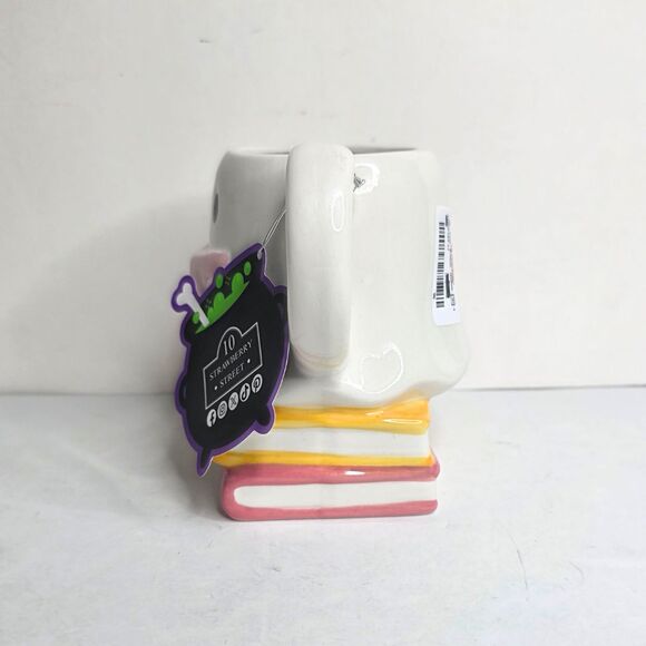 Ghost Reading Book 10 Strawberry Street Bookworm Halloween Books Coffee Mug NEW - Picture 6 of 8